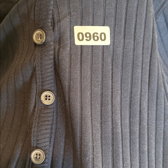 Old Navy women's XL maternity fitted rib-knit navy midi Henley dress cap Sleeves - Picture 8 of 8